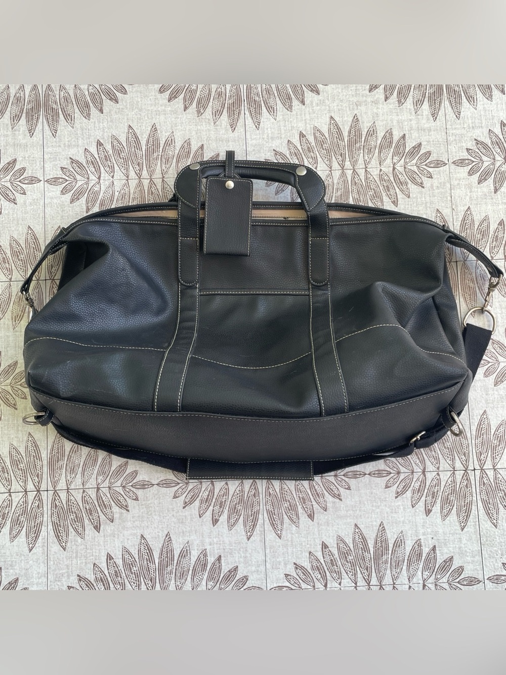 Barrington Valhalla Golf Club Black Leather Weekender Duffle Bag